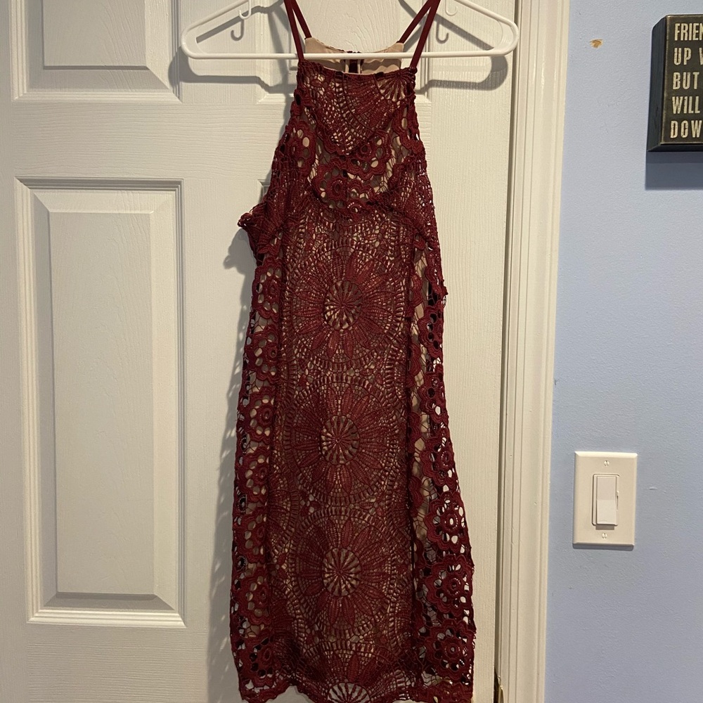 Francescas plum colored lace dress
